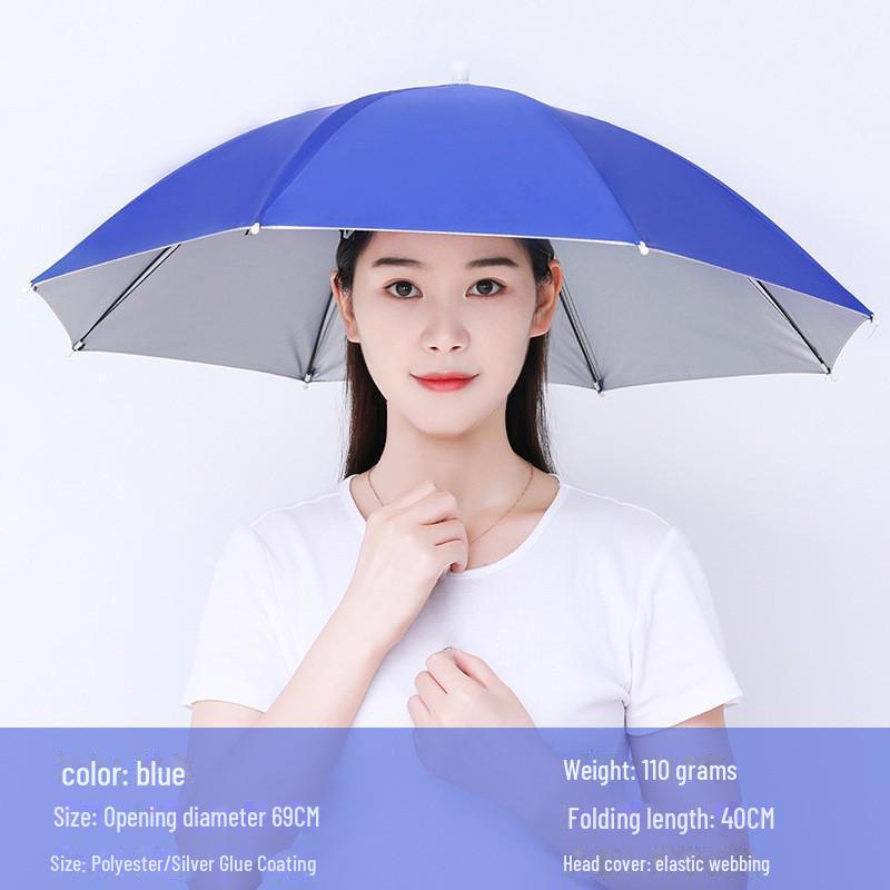 Large Folding Fishing Hat Umbrella for Adults & Kids – Unisex Outdoor Headwear with Prints