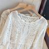 DIMANAF 2025 New Summer Basic Shirt Women Lace Blouse Tops Tees Casual Loose White Short  Tees