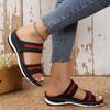 Women's Plus Size Summer Flyknit Slippers Low Wedge Lightweight Breathable Outdoor Shoes