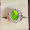 Peridot Oval Cut Gemstone With 925 Sterling Silver Ring For Men's #B440 JL375683847097