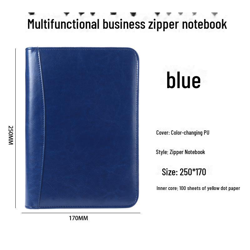 A5 Multi-function Loose-Leaf Notebook with Calculator and Zipper Bag - Customizable Logo