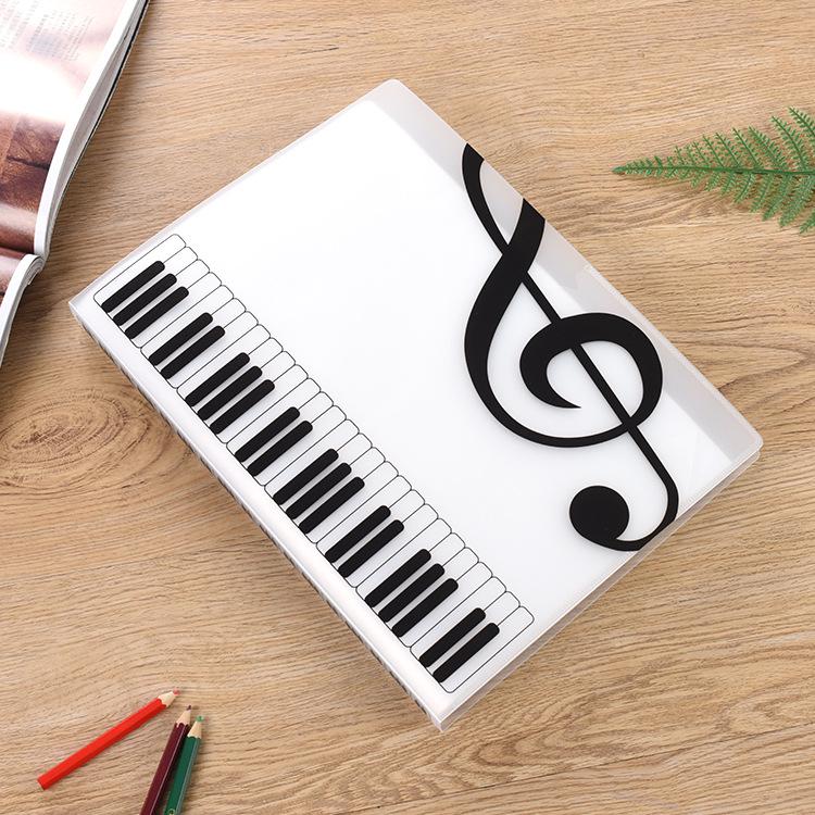 Transparent A4 Music Binder: Loose-Leaf Sheet Music Staff Paper Book, 80 Pages Document Holder for Piano Students