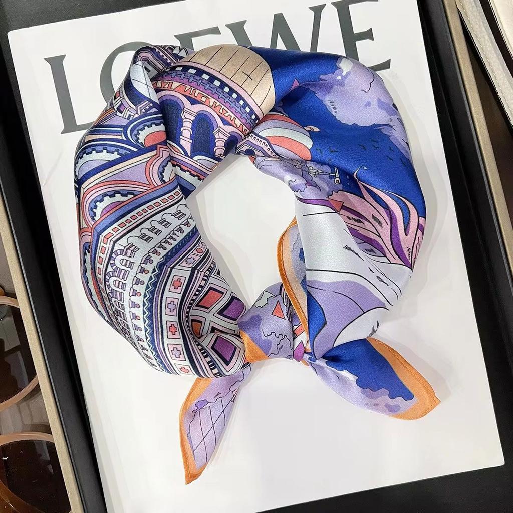 New 100% Natural Real Silk Scarf Fashion Lady Foulard Female Bandana Scarves  Women Hijab Shawl Wraps Square Neckerchief