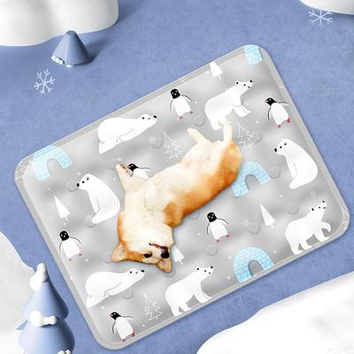 Almohadilla de Hielo Refrescante para Mascotas Verano Enfriamiento Perro Alfombrilla Fría Gato Alfombrilla de Seda de Hielo Transpirable Perros Gatos Alfombrilla para Mascotas Suministros de Enfriamiento Almohadilla de Hielo para Mascotas