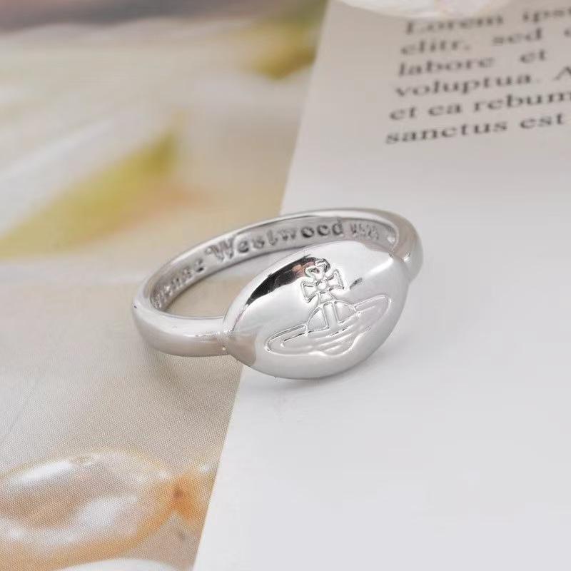 Блестящие Иконические Кольца Сатурн Vivienne Westwood Минималистичные Парные Кольца Size 7 белый