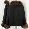 Daily versatile commuter wind duck down jacket women's winter cold and warm natural real fox fur collar thick coat