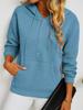 Lässiges Kapuzen-Langarmshirt mit Tasche Mehrfarbig Damen Oberteile French Terry Sweatshirt Bequem Lockerer Schnitt Trendig Tägliche Kleidung für Damen