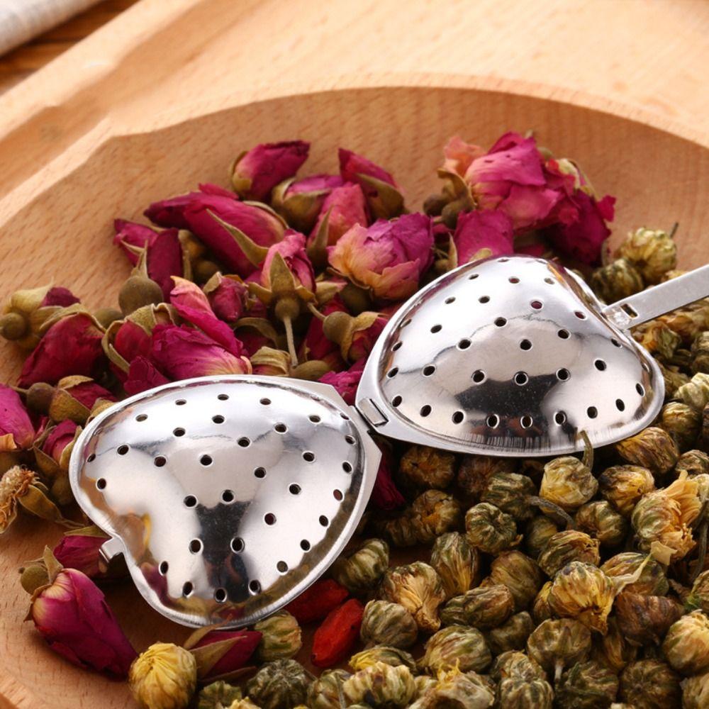 Teapots Reusable Stainless Steel Heart-shaped Spice Loose Leaf Tea Strainer Spoon Tea Infuser Diffuser Filter