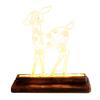 Metal Lighted Christmas Deer Decoration Light Up Reindeer Figurine with Wooden Base for Indoor Outdoor Home Yard Tabletop Decor