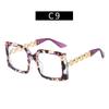 Women's Large Frame Square Sunglasses with Chain Temples