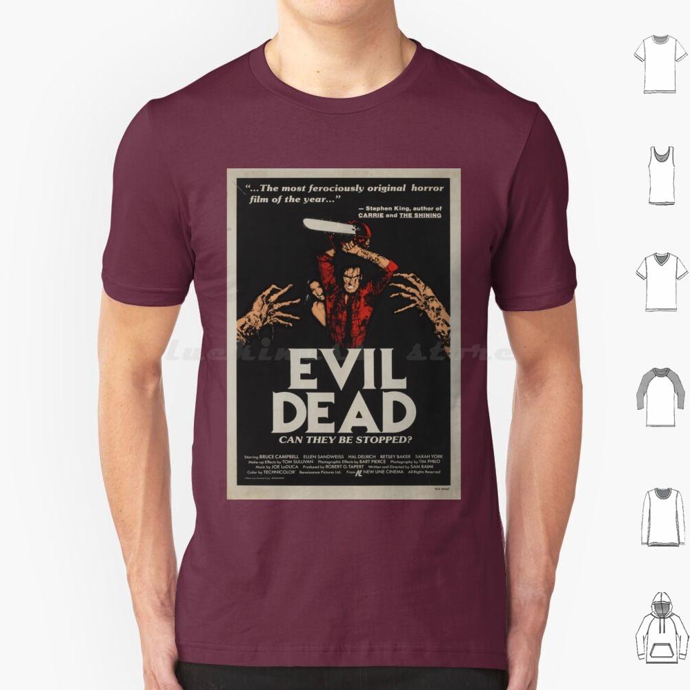 Evil Dead T Shirt Big Size 100 Cotton Horror Movie Dead Halloween Film Vintage Zombie Retro Funny Evil Dead Ash Bruce Campbell