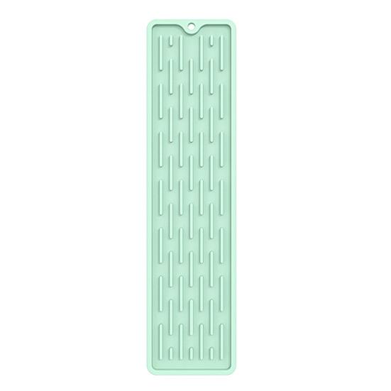 Anti-slip Silicone Faucet Mat Waterproof Sink Drain Pad Wrap-around Design Kitchen Countertop Protector Drying Soap Toothbrush Holder Splash Guard