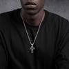 Stainless Steel Cross Necklace for Men,Waterproof Black Glue Pendant Necklace,Trendy Stylish Jewelry Gifts