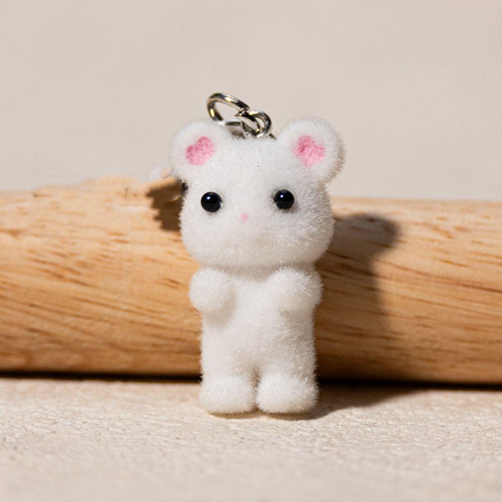Fashion Plush Resin Mouse Keychain Creative Backpack Pendant Bag Accessories