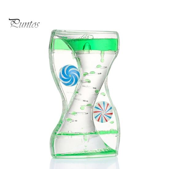 Beruhigendes Blasen-Timer-Spielzeug Flüssige Bewegungsblase Drehende Räder Stressabbau Buntes Öl-Tropf-Sanduhr Fidget Zuhause Büro Schreibtischdekoration Kinder