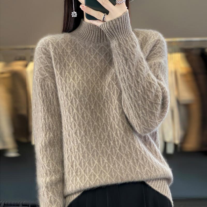 Pulover de cașmir pentru femei cașmir Qinghe 30% cașmir 70% lână cald și la modă versatil toamnă și iarnă