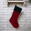 1 Stück Karomuster Rot Grün Weihnachtsstrumpf Flanell Feine Textur Strumpf Geschenktüte Heimdeko