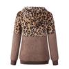 Women Hooded Sweatshirt Coat Winter Warm Wool Leopard Pocket Cotton Coat Outwear