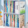 Simple Plastic Transparent Dustproof Book Storage Box for Bookcase Organizer Children's Picture Book Music Album Desktop Storage