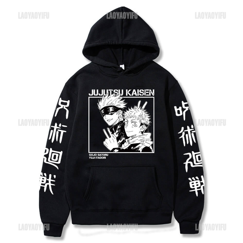 Japan Anime Jujutsu Kaisen Muži Dámské Mikiny Satoru Gojo Volná mikina Unisex Podzim Teplý Ležérní Streetwear