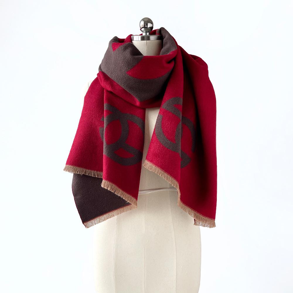 Big-name scarf women's autumn and winter wool shawl light luxury high-end men's scarf shawl thickened warm scarf