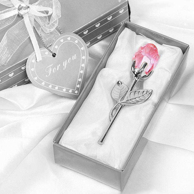 

New 2026 Mini Clear Crystal Rose Artificial Flower Home Living Room Decor Romantic Ornament Valentine s Day Gift For Girlfriend Silver C
