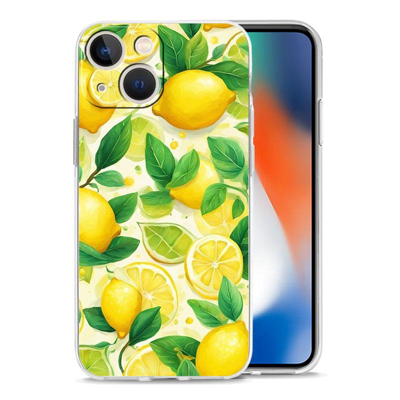 Fruit lemon Phone Case For iPhone 11 Cases iPhone 15 12 13 14 16 Pro Max X XR XS 14 15 Plus 16Pro iPhone16 Clear Cover