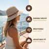 Elegant Women's Beach Straw Hat with Belt Embellishment - Breathable Openwork Sun Hat Summer Travel Vacation Bucket Hat