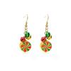 Christmas Candy Earrings Set With Bell Charms Matching Bracelet Women ABS Handmade Festive Jewelry