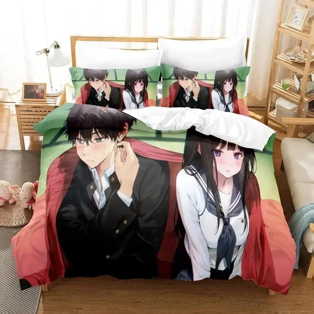 New Hyouka Bedding Set Single Twin Full Queen King Size Bed Set Adult Kid Bedroom Duvet Cover Sets 3D Print Anime Bed Sheet Set
