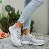 Women's Comfortable Casual Knit Lace-Up Flats with Soft