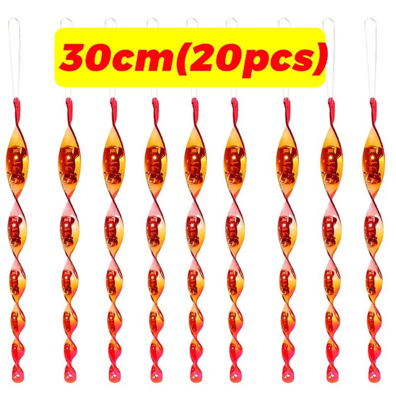 Colorful Reflective Spiral Bird Repellent Strips Hanging Flash Scare Bird Deterrent Rod For Outdoor Garden Farm Balcony Repeller