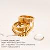 EManco Bread Pattern Ring Stainless Steel Jewelry Twist Personalized Couple Rings Women's Jewelry