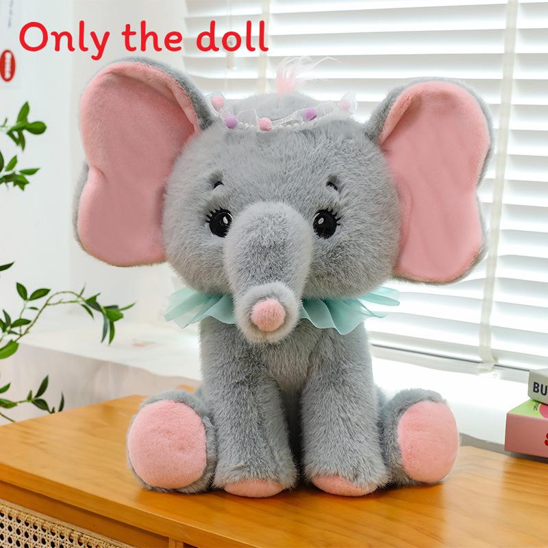 

Elephant Cartoon Cute Animal Plush Toy Decoration Ornament For Lovers Gift 33cm серый