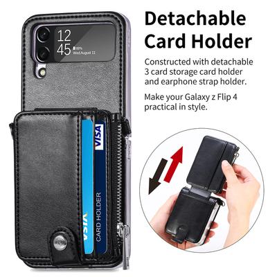 Husă Portofel din Piele cu Protecție Completă Pentru Samsung Galaxy Z Flip 4 5g Flip4 Flip3 Flip 3 Zflip4 Buzunar pentru Carduri Husă Telefon Mobil