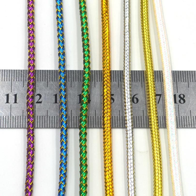 MNFT 2Packs(Total 4m) Mraided Holographic Mylar Cord 3.5mm 3mm Tubes For Fish Fly Tying Materials There Are White Lines Filling