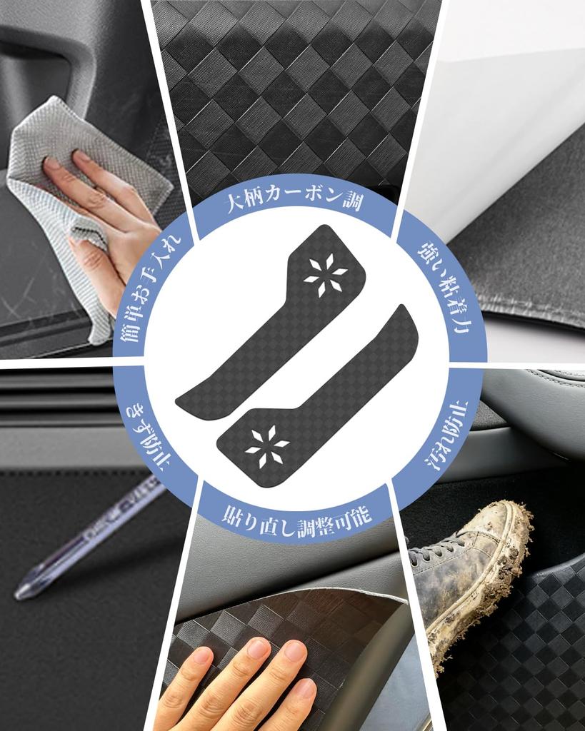 Ruiya 2025 New Mitsubishi Delica Mini Kick Guard Model New Delica Mini Door Kick Door Trim Delica Mini BA Door Trim Kick Large Carbon Fiber Pattern
