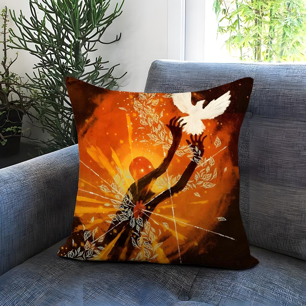 Trendy Aaugust Burns Reded Cushion Cover Comfortable Reversible Pillow Cover Ideal for Car Sofa Bedroom Beyond