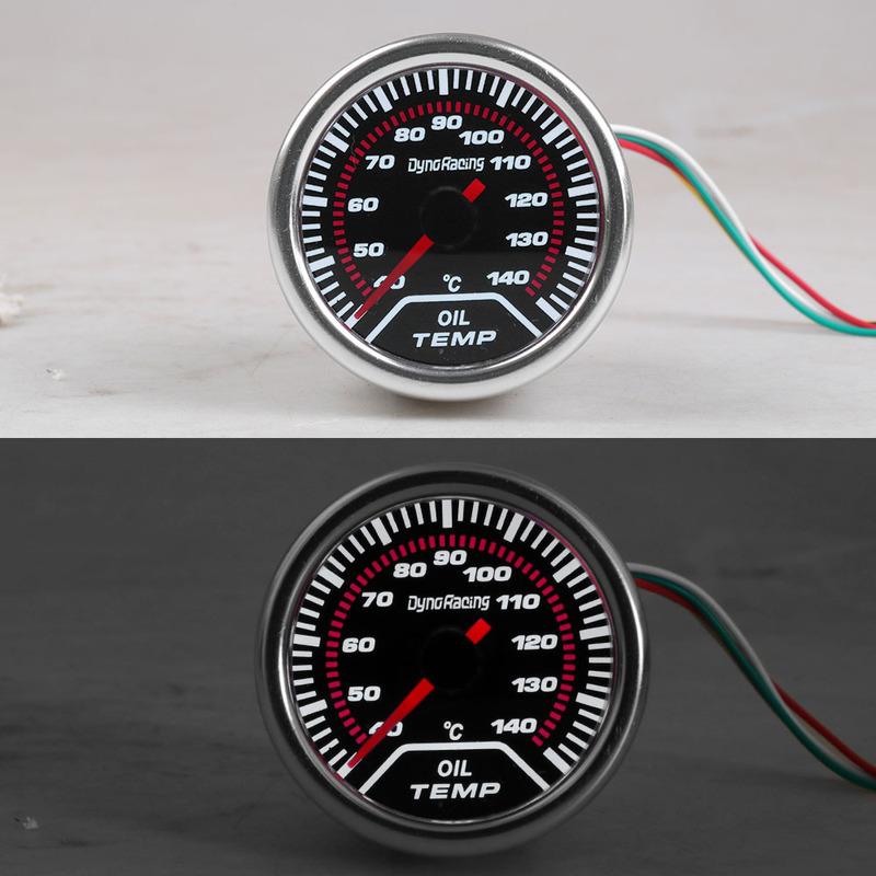 Dynoracing Oil Temp Gauge 2"(52mm) Smoke Len 40-140 C Degree Pointer Oil Temp Gauge Car Meter with Sensor BX101229