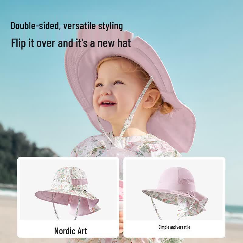 EMXEE Kids' UV Protection Double-Sided Summer Sun Hat