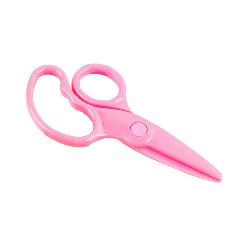 DIY Handmade Cartoon Edge Trimming Plastic Scissors with Spring