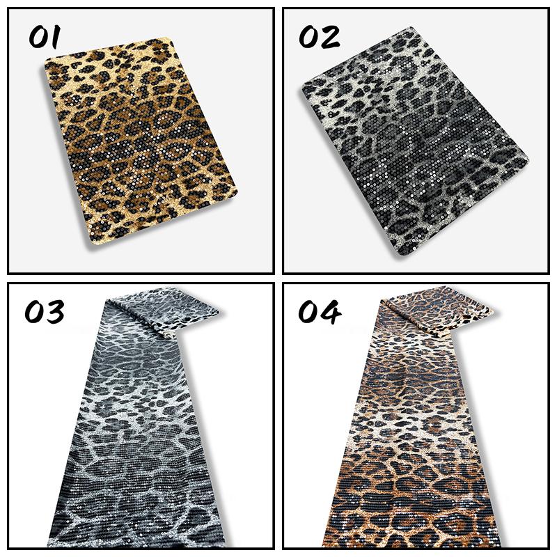 1 Yard Pailletten Leopardenmuster Stoff Durch Glänzenden Folienstoff Bekleidungszubehör Paillettenbestickter Stoff Kleid Nähen Textil