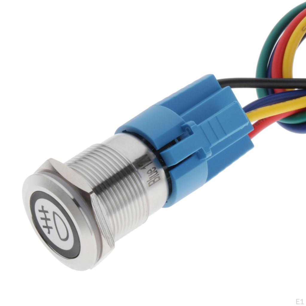 Push Button Switch 5A for Boats Cars Vehicles Blue
