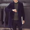 Men Suit Coat Lapel Long Sleeve Solid Color Mid-length Suit Jacket Slim Fit
