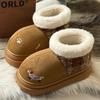 Women's cartoon fashion lightweight height-enhancing soft sole winter warm fur one snow boots velvet lined non-slip casual sports cotton boots