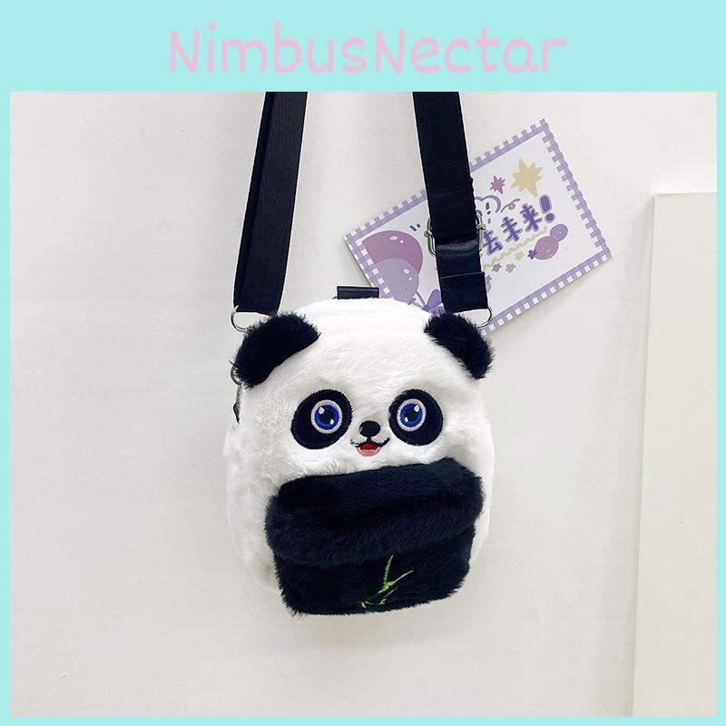 Cartoon Panda Plush Shoulder Bag Cute Little Girl Slung Shoulders Childlike