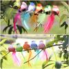 Colorful Artificial Birds Fake Foam Animal Simulation Feather Birds Models Horticultural Tree Branch Decoration Garden Decor