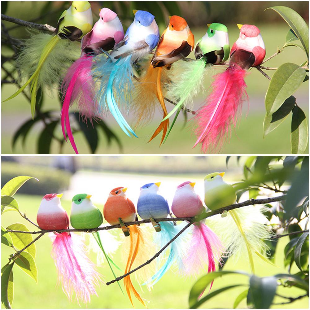 Colorful Artificial Birds Fake Foam Animal Simulation Feather Birds Models Horticultural Tree Branch Decoration Garden Decor