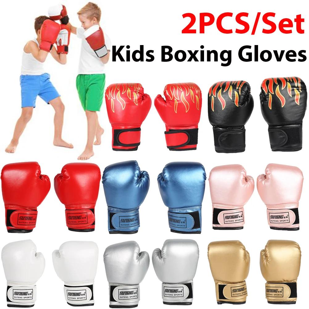 2pcs/set Boxing Training Gloves Muay Thai Competition Glove Kickboxing Kids Sandbag Training Gloves Sponge Boxing Glove