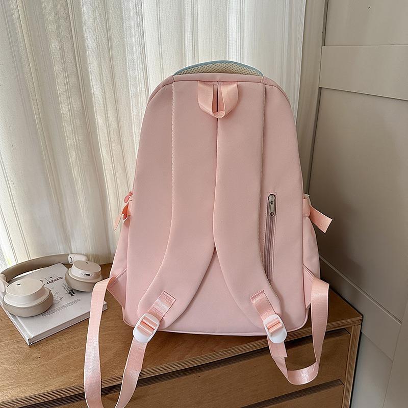 New high-value, fresh and sweet backpack, color-contrasting splicing large-capacity backpack for junior and high school students